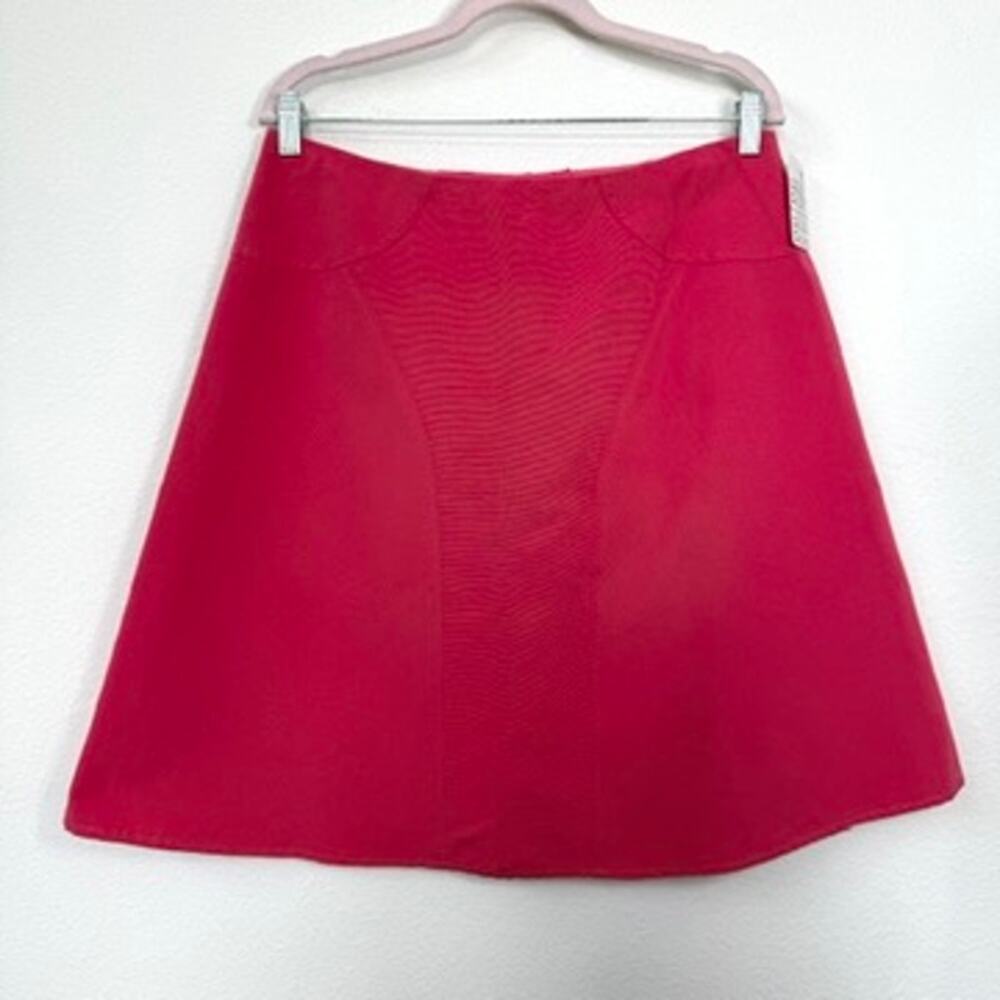 Carolina Herrera Pink Cotton Silk A-Line Skirt 100% Silk Lining Size 12 Made USA